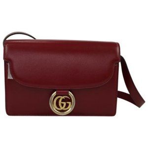 NWT Gucci Women's GG Interlocking Flap Crossbody Bag Red Color Sz Small